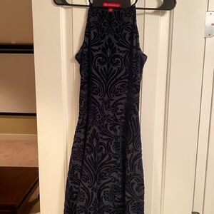 Saks Fifth Ave Navy Velour Dress